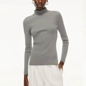 Babaton Sculpt Tie-Back Long Sleeve Mock Neck – 2XL – Grey